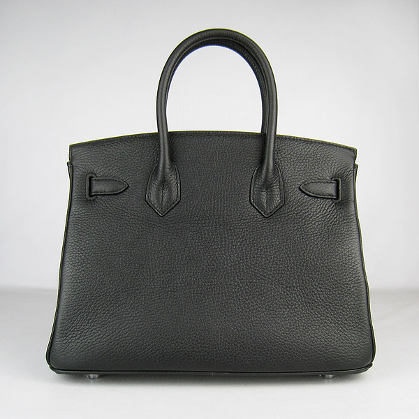 Replica Hermes Birkin 30CM Togo Leather Bag Black 6088 On Sale - Click Image to Close